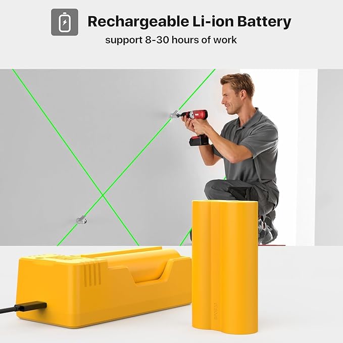 Laser Level with Tripod,DEGLASERS 100Ft Green Cross Line Self Leveling laser level,Dual-Module,Selectable Laser Lines With Rechargeable Battery for Picture Hanging,Tile,Construction Indoor Project
