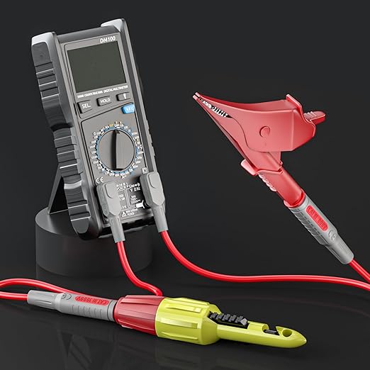 Goupchn Multimeter Test Leads Kit 6PCS with Alligator Crocodile Clips, Wire Piercing Probes 4mm Piercing Clip for Multimeter Voltmeter Thermometer Testing