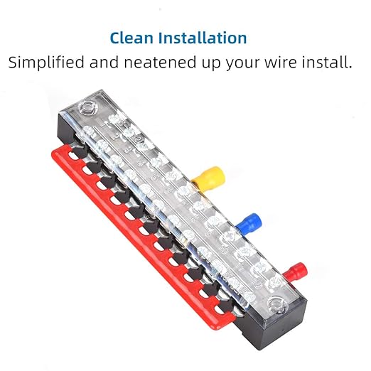 73Pcs(6Sets) Terminal Block Set, 6Pcs 12 Positions 600V 15A Dual Row Screw Terminal Strip Block + 6Pcs Pre-Insulated Terminals Barrier Strip + 60Pcs Insulated Fork Wire Connector by CGele…
