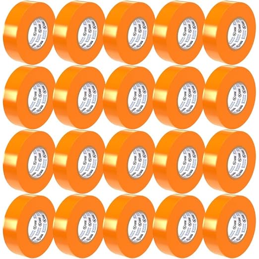 OHLECTRIC Professional Grade Vinyl Electrical Tape (20 Pack) Orange - 7 Mil Thick Flame-Retardant, Heat & Weather Resistant 3/4 Inch x 60 Feet | Ideal for Contractors & Electricians