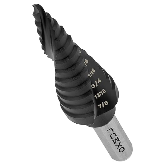 M35 Step Drill Bit for Metal, 3/16 to 7/8, Cobalt Bits, Extra-Heavy Duty for Stainless Steel, Hard Steel, Mild Metal, Aluminum, Wood, Industrial Grade, 12-Steps. Co35A2