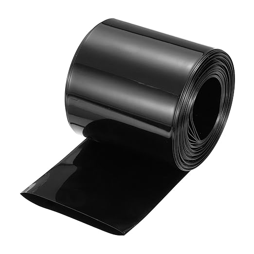 MECCANIXITY Battery Wrap PVC Heat Shrink Tubing 48mm Dia 75mm Flat 33 Feet(10meters) Black Good Insulation for Battery Pack