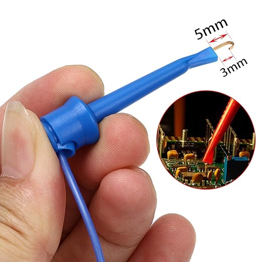 Sumnacon 5 Pcs Multimeter Electrical Test Dual Lead Test Hook Clips - 5 Colors Silicone to Flexible Test Cables for Electronic, Component, Testing Connecting