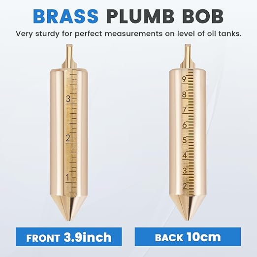 YJINGRUI 49ft/15m Oil Tank Gauging Tapes, Explosion-Proof Oil Gauging Tape, Stainless Steel Sounding Tape Measure with 400g Brass Plumb Bob and Explosion Proof Grounding Wire