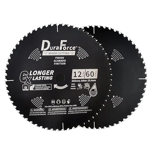 12-Inch 60-Tooth Professional Finish ATB Saw Blade with DuraGuard Anti-Stick for Miter and Table Saws (DF1200SP60)