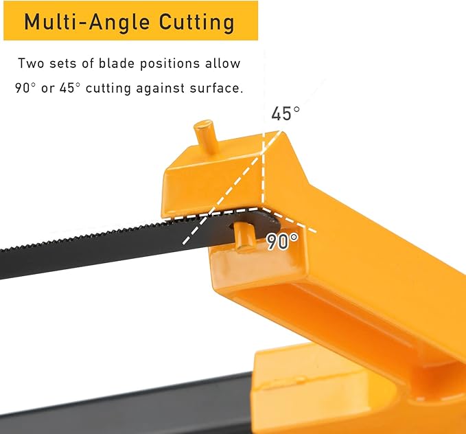 LAND 12 Inch Hacksaw - Heavy Duty Coping Saw with 5 Extra High-Carbon Steel Blade, for PVC, Pipe, Carpentry