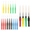 19 Pcs Multimeter Test Set, 15pcs 0.7mm Probe Pins and 4pcs Insulation Wire Piercing Probes, Automotive Back Probe Kit Power Needle Test Accessories for Multimeter Banana Socket Plug Car Tester