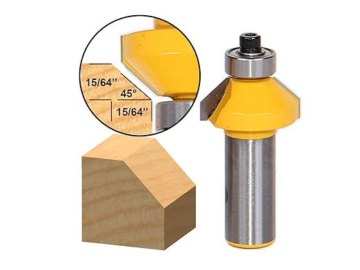 YONICO Chamfer Router Bits Edge Forming 45 Degree 1/2-Inch Shank 13104