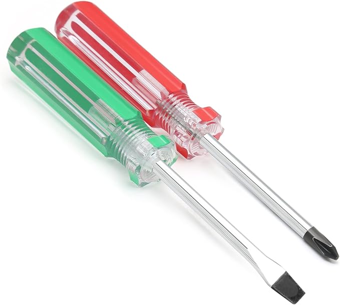 Piutouyar Magnetic Screwdriver Set 2 PCS, 3 Inch Steel Shaft Magnetic 5mm Phillips and Flat Head Tips Screwdriver for Computer Repairing, Automobile Tools and Home Appliances