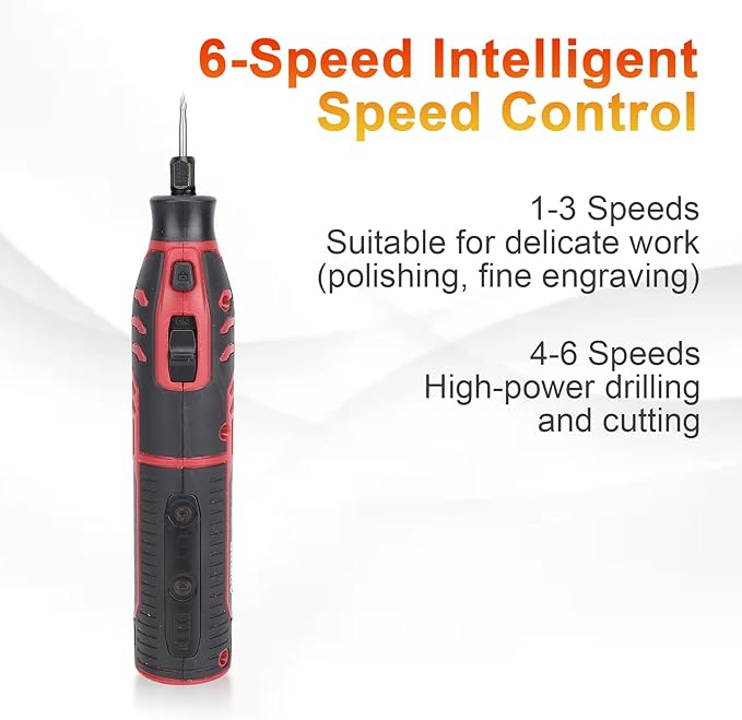Mini Cordless Rotary Tool Kit, 6-Speed and USB Charging with 138 Accessories, Multi-Purpose 4.2V Power Rotary Tool for Sanding, Polishing, Drilling, Etching, Engraving, DIY Crafts