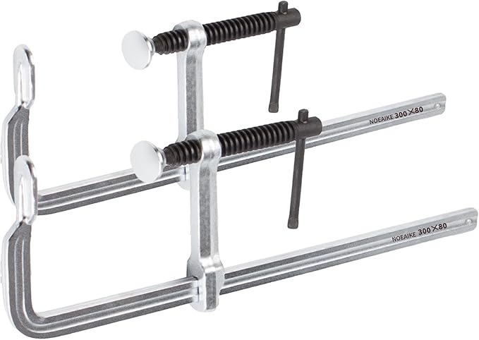 2-Pack Welding Bar Clamps 12 Inch,Drop Forged Steel Bar Clamps Throat Depth 3 inch Load Force 450 Lbs for Woodworking,Welding,Metal working