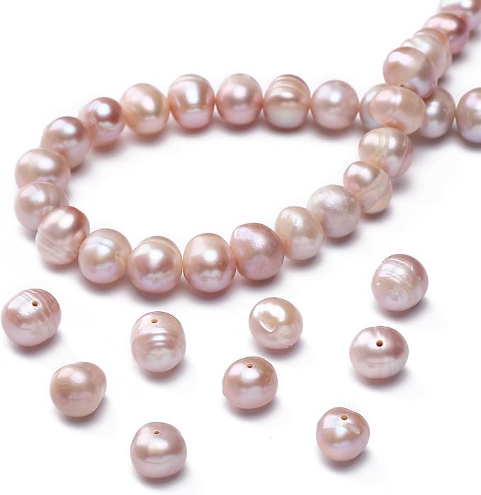 Natural Pearl Beads Potato 8-9mm Purple Freshwater Cultured Loose Gemstone Beads for DIY Jewelry Making 13.8''/Strand HQ