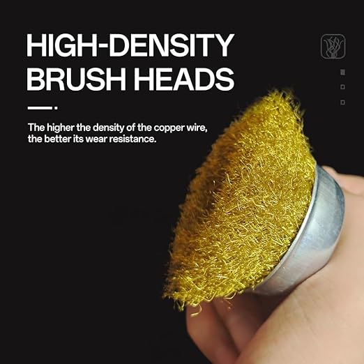4 Pcs Brass Wire Wheel Brush Set for Drill,Brass Wire Cup Wheel with 1/4 Inch Shank for Rust Removal, Corrosion and Scrub Surfaces