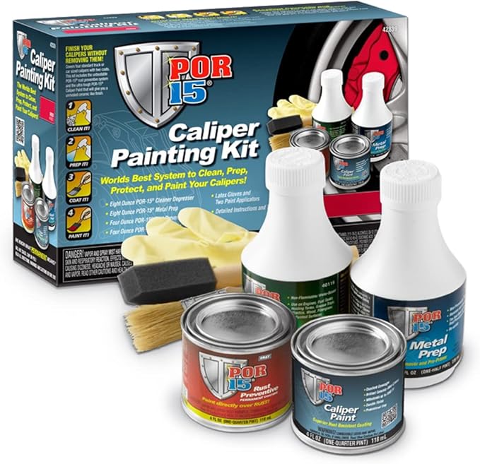 POR-15 Caliper Painting Kit, Clean, Prep and Paint Brake Calipers, Black