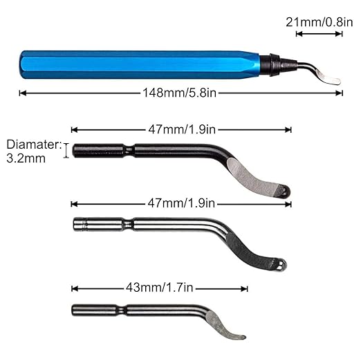 STARVAST 30Pcs Metal Deburring Tool, Deburring Blades Kit with Swivel Handle, Pipe Deburring Tool for Soft Metal (Aluminum, Copper), Wood, Plastic and Steel Burr Removing
