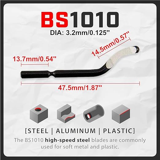 AFA Tooling - Deburring Tool Micro-Polished & Anodized Handle with 11 High-Speed Steel Blades, Deburring Tool 3D Printing, Reamer Tool for Metal, PVC, Copper Pipe, Plastic, Resin & 3D Printed Edges