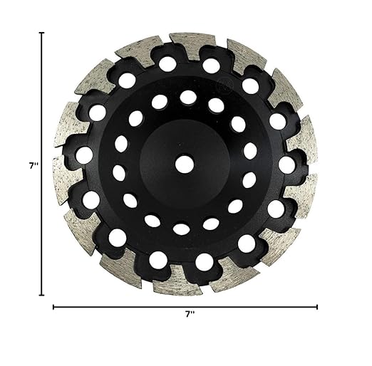 Benchmark Abrasives 7 Inch Concrete Grinding Wheel Threaded T-Type Diamond Cup Wheel with 5/8"-11 Arbor Hole for Masonry, Natural Stone, Concrete Grinding Wheel - Angle Grinder Attachments (7”)