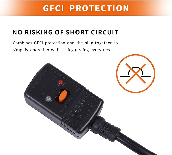 60FT Heat Tape for Water Pipes Freeze Protection IP65 Waterproof 7W/FT 110V BDDFOTO Heat Cable With GFCI Protection and Thermostat,Self-Regulating Pipe Heater for Roof/RV/Water Storage Tank