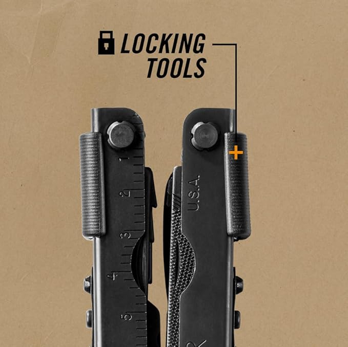 Gerber Gear Multi-Plier 600 - 14-in-1 Multitool with Sheath, Needlenose Pliers, Screwdriver, Serrated Knife, Wire Crimper, Bottle Opener, Can Opener & More - Made in USA - Black with Sheath