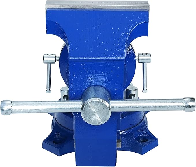 Rolin Vise 5 Inch Multi-Function Vises With Anvil Blue Bench Vise Heavy Duty Tools 360 Degree Swivel Base