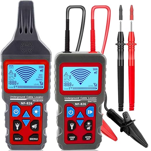 NF-826 Underground Wire Locator & Cable Tracer/Buried Wire Tracer and Cable Locator/Under Ground Circuit Tracer,for Dog Fence Cables Irrigation Control Wires,Tone Generator Kit (Professional Grade)