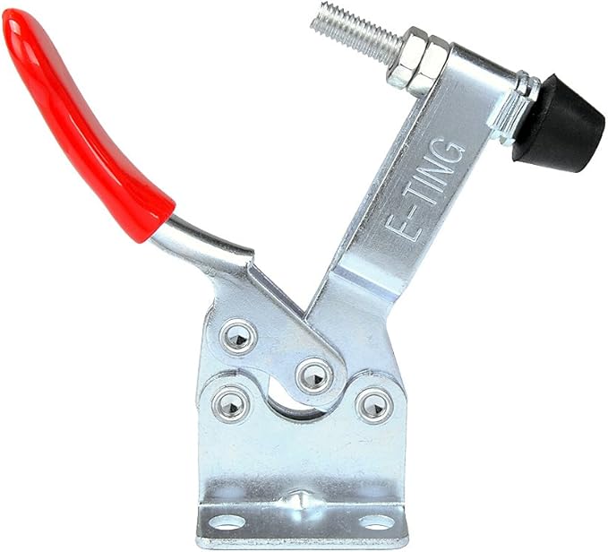 E-TING 2pcs Hand Tool 201B Toggle Clamp 198Lbs Antislip Red Horizontal Clamp 201-B Quick Release Tool