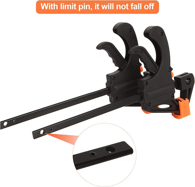 4 Inch Bar Clamps for Woodworking, 8 Pack Quick Grip Clamps Trigger Clamp One Handed Ratchet Clamp, Mini Small Bar Clamp for Craft