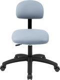 Chair Master FSS Series Square seat Medium (19"-27") seat Height Chair. Vinyl-for Office, Garage, Desk, Shop, Computer, Doctor, Medical, Easy to Clean! (Gray, Medium, Self Braking Casters)
