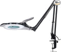 10X LED Magnifying Lamp with Clamp, KIRKAS 2,200 Lumens Dimmable Super Bright Daylight Magnifying Glass with Light, Adjustable Swivel Arm Lighted Magnifier Lamp for Reading Repair Crafts- Black
