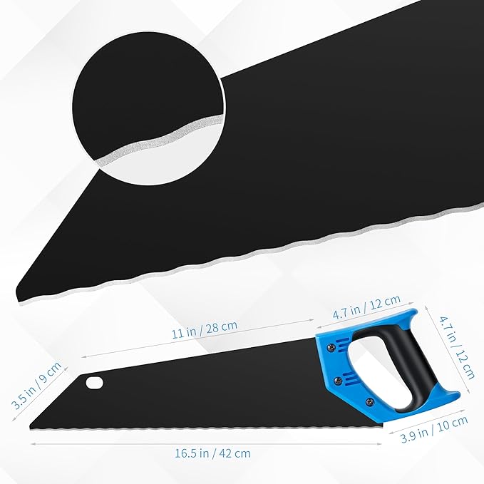 Insulation Hand Saw, 16 Inch Steel Blade Wavy Teeth Serrated Sharp Utility Tool, Insulation Saw for Cutting Wood Fiber Board, Foam, Mineral Wool, Styrofoam Rockwool