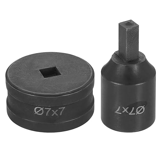HARFINGTON Hydraulic Hole Punch Die 7x7mm Square Hole 40Cr Steel Electric Punching Kit for CH70 Electric Punching Machine, Black