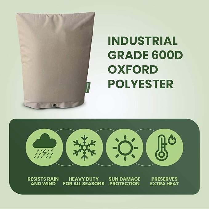 The Original Winter Pipe Insulation Cover (5˚F) - Double-Wall Cotton (UV-Coated) Insulated Backflow Preventer Freeze Protection, Pump Cover, Sprinkler/Well Head Cover for Outside - (14" W X 18" H)