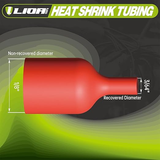 Heat Shrink Tubing 50 Feet Roll, 3:1 Ratio Adhesive Lined Marine Grade Shrink Wrap Tubing,Industrial Heat Shrink Tube Electrical 1/8'' Red