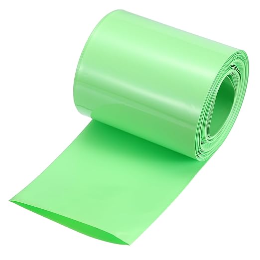 MECCANIXITY Battery Wrap PVC Heat Shrink Tubing 55mm Dia 85mm Flat 33 Feet(10meters) Light Green Good Insulation for Battery Pack