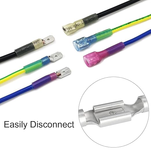 280Pcs Heat Shrink Spade Connector, Male and Female Spade Terminals Kit, Crimp Terminal Connectors, Quick Disconnect Connectors, Automotive Electrical Wire Connectors Kit (22-10 Gauge)