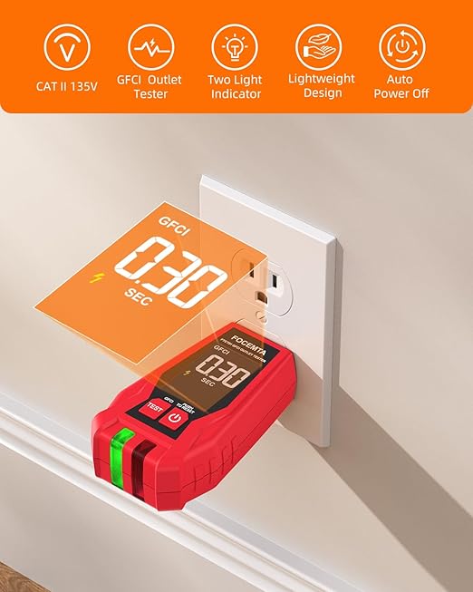 Circuit Breaker Finder & GFCI Outlet Tester with Digital LCD Display, 90-135V Electrical Circuit Tracer Tool for Electricians/DIY – Lightweight, ETL Listed (Includes Battery & Carrying Case)