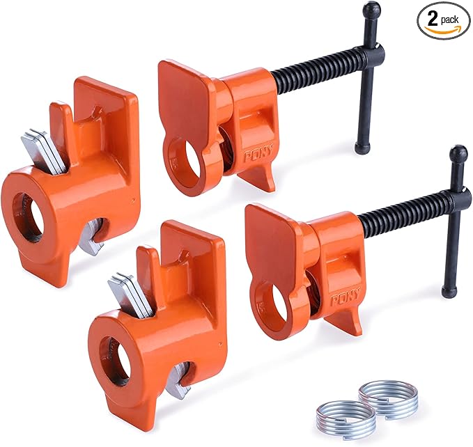 PONY 2-Pack 52 Wood Gluing Pipe Clamp Fixture for 1/2 Inch Black Pipe