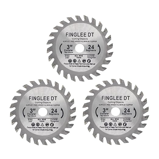 Wood Saw Blade TCT Circular Cutting Blade for Woodworking (3pc 3 inch)