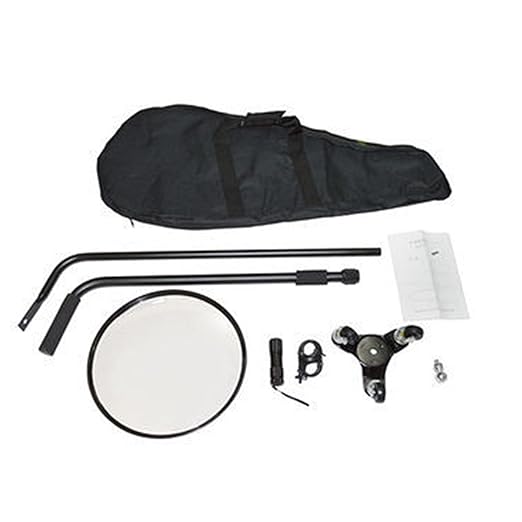 Vehicle Inspection Mirror/Under car Inspection Mirror - 12 Inch Diameter Security Mirror with Wheels and LED Light