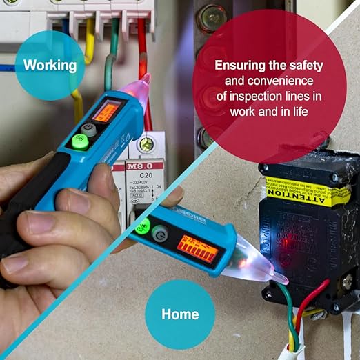 allsun Non Contact Voltage Detector,Dual Mode AC Voltage Detector 12V-1000V High/Low Sensitivity, Live Wire Finder with Flashlight, Auto Off & Buzzer Alarm for Electrical Safety GK28
