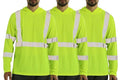 sesafety Safety Long Sleeve Construction Shirts for Men, Class 3 High Visibility Safety Shirt Work, Hi Vis Reflective Shirts with Hoodie Breathable Yellow L
