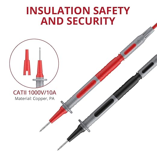 BINTA 11-Piece Multimeter Test Leads Kit for Home DIY & Car Maintenance, Electrical Multimeter Leads Kit with Alligator Clips, Test Hooks, Multimeter Probes, Test Tweezers CATII 1000V/ 19A