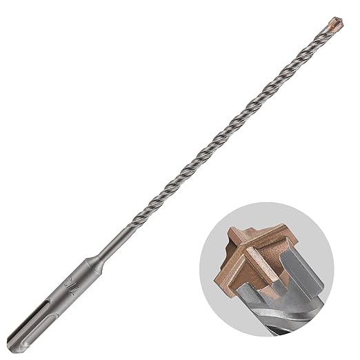 5pcs 7/32" X 8"-6" Cross-Type Double Thread Carbide Drill Bits for Concrete, Brick, Stone, Hammer Drill