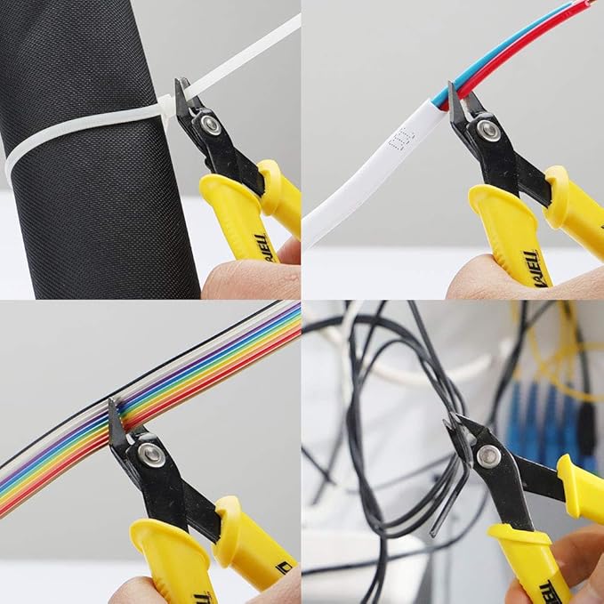 DOWELL Micro Cutter Flush Cutter Electronics Soft Wire Cutters Professional Cutting Copper And Aluminum Wire Cables (2PC)