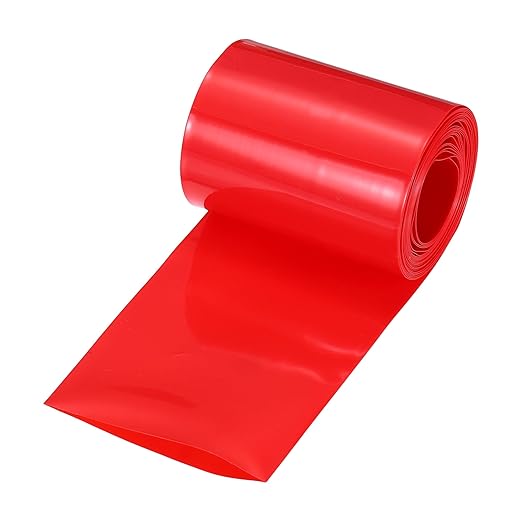 MECCANIXITY Battery Wrap PVC Heat Shrink Tubing 38mm Dia 60mm Flat 10 Feet(3meters) Red Good Insulation for Battery Pack
