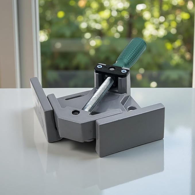 Durable Sturdy Right Angle Clamp 90°, Multi Function Right Angle Clamp with Skid Handle for Woodworking, Aluminum Alloy Adjustable Swing Jaw, Tools for Assembly Alignment Welding Picture (1, A.)