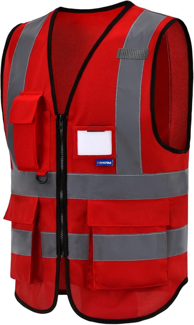 A-SAFETY Red High Visibility Vest