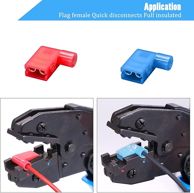 Twidec/Ratchet Crimp Pliers Crimping Tool Ratchet Terminal Crimper Wire Crimp Tool For Crimping Tubular Terminals Nylon Flag Spade Female Connectors HS-07FL