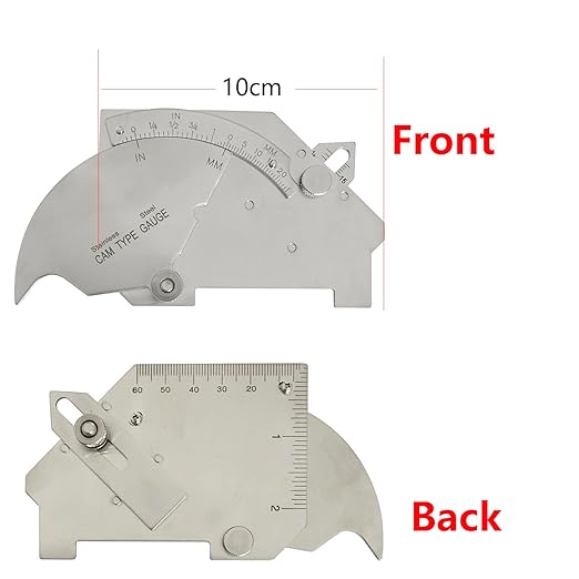 3pcs/Set MG-11 Cam Type Weld Gauge Metric & Inch + V-WAC Gage Biting Edge Stainless Steel Welding Gauge + MG-8 Bridge Cam Gage Welding Gauge