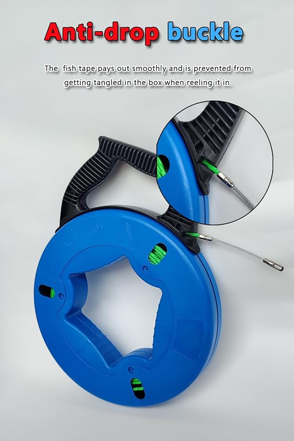 131FT 4.5mmProfessional Flexible Wire Rodding Guide Kit for Electrical Wiring Installation with Storage Case【40M*4.5mm】